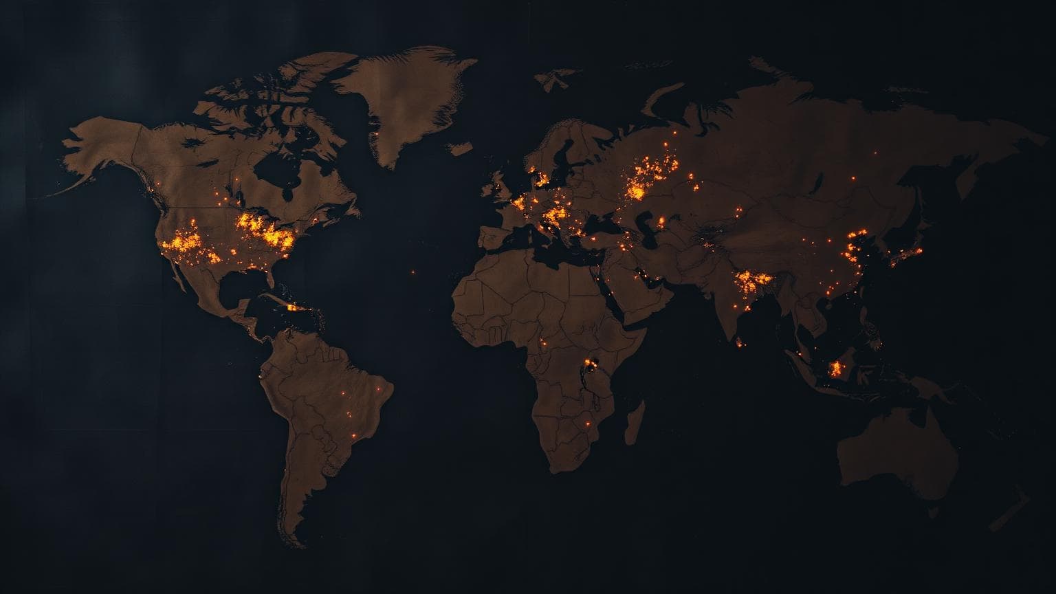 Dark world map of haunted locations